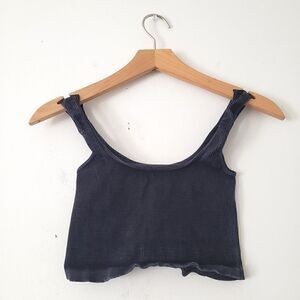 Free People Movement Activewear Crop Top Ribbed Dark Gray XS/S
